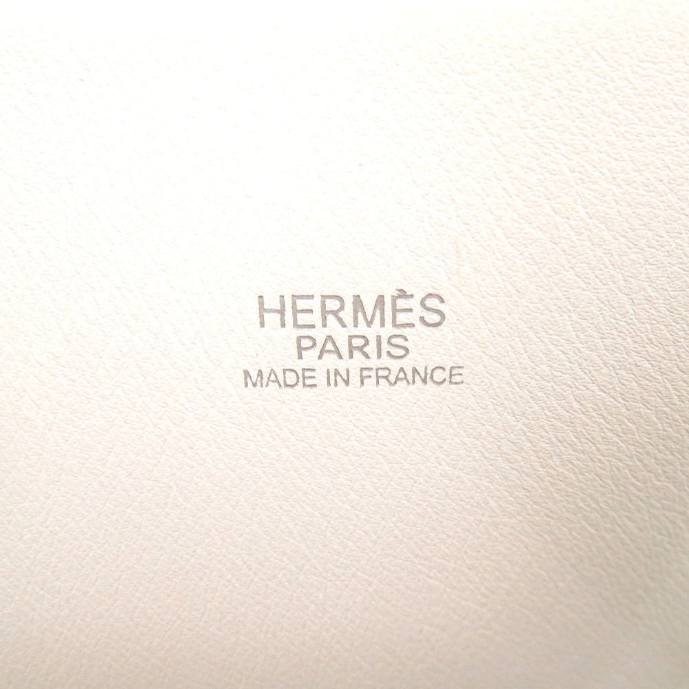 HERMES Handbag Toile Gibessire, Vaux Swift khaki Bored 37 Women Used Authentic