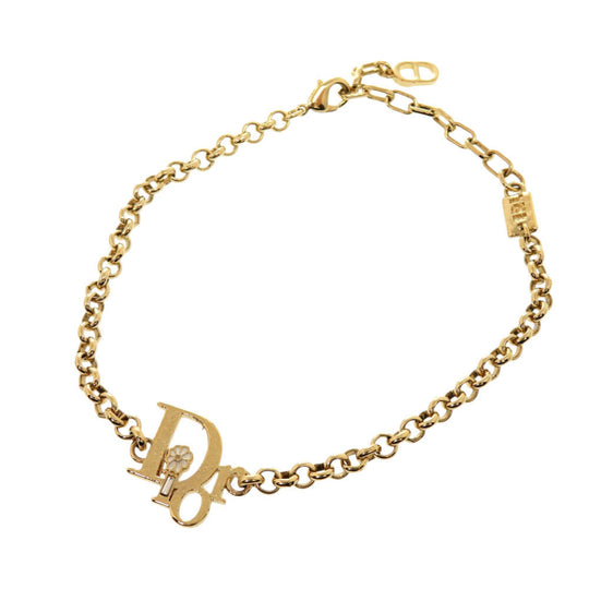 Dior bracelet metal gold logo Women Used Authentic