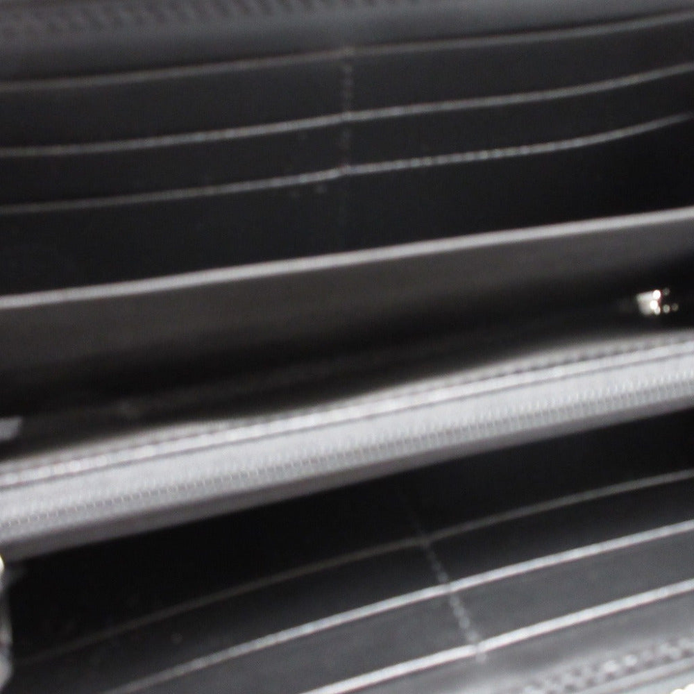 GUCCI Long Wallet Purse 625558 GG canvas black Zip Around Double G Women(Unisex) Used Authentic