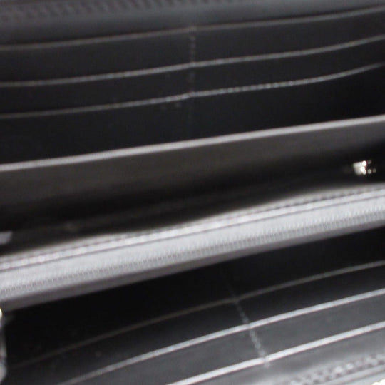 GUCCI Long Wallet Purse 625558 GG canvas black Zip Around Double G Women(Unisex) Used Authentic