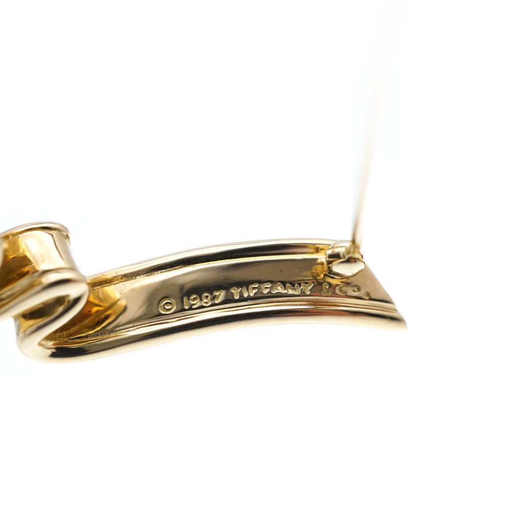 TIFFANY&Co. Brooch K18 yellow gold Yellow Gold vintage Ribbon motif Women Used Authentic
