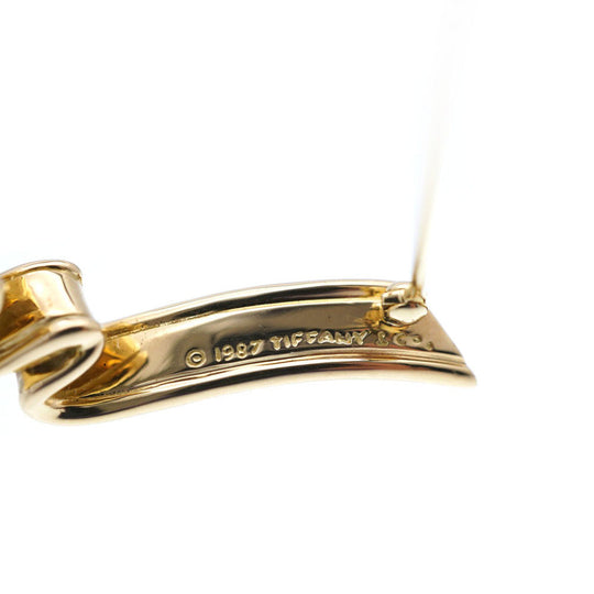 TIFFANY&Co. Brooch K18 yellow gold Yellow Gold vintage Ribbon motif Women Used Authentic