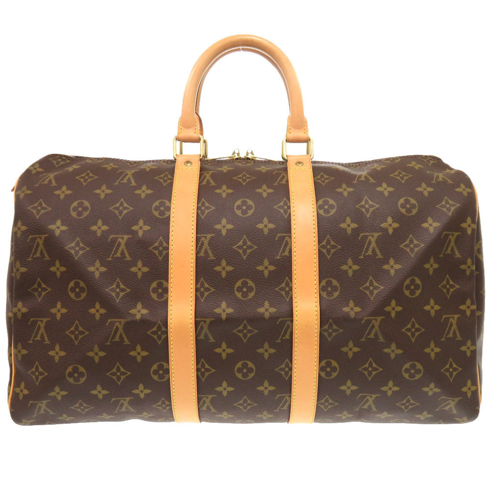 LOUIS VUITTON Boston Duffel bag M41428 Monogram canvas Brown Monogram Keepall 45 mens Used Authentic
