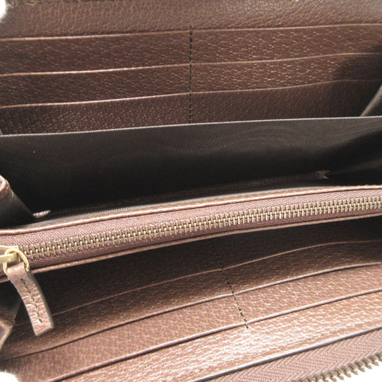 GUCCI Long Wallet Purse 658634 GG Supreme, Leather beige Zip Around Bamboo Diana unisex(Unisex) Used Authentic