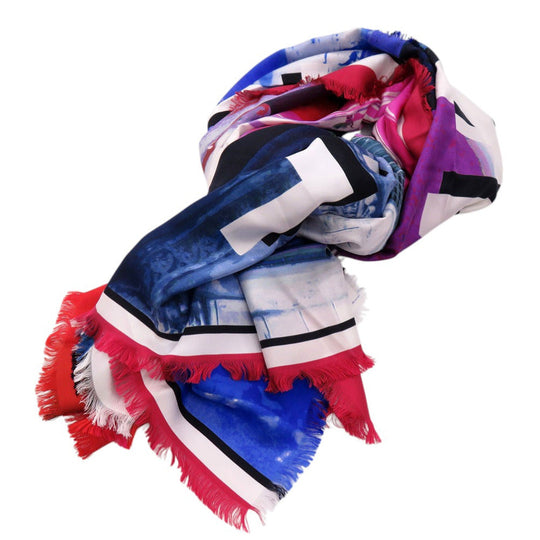 CHANEL shawl silk multicolor Large COCO Mark car exclusive fringe Exclusive Edition Women(Unisex) Used Authentic