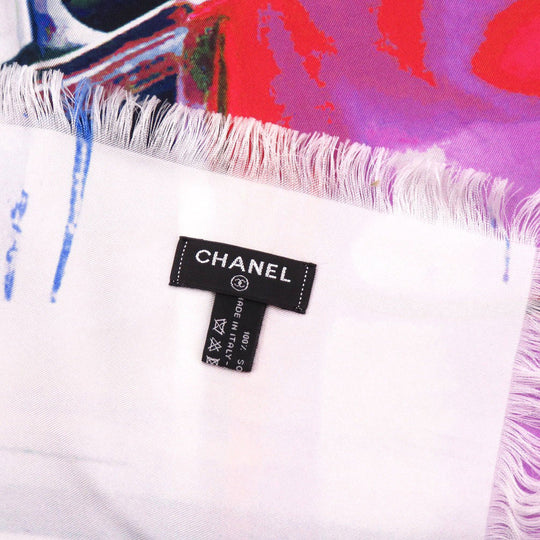 CHANEL shawl silk multicolor Large COCO Mark car exclusive fringe Exclusive Edition Women(Unisex) Used Authentic