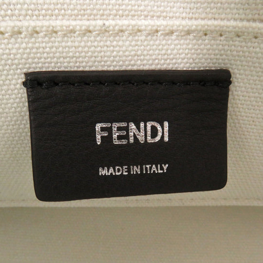 FENDI Handbag 8BS067 ANVG Canvas, Leather white By the way small Women Used Authentic