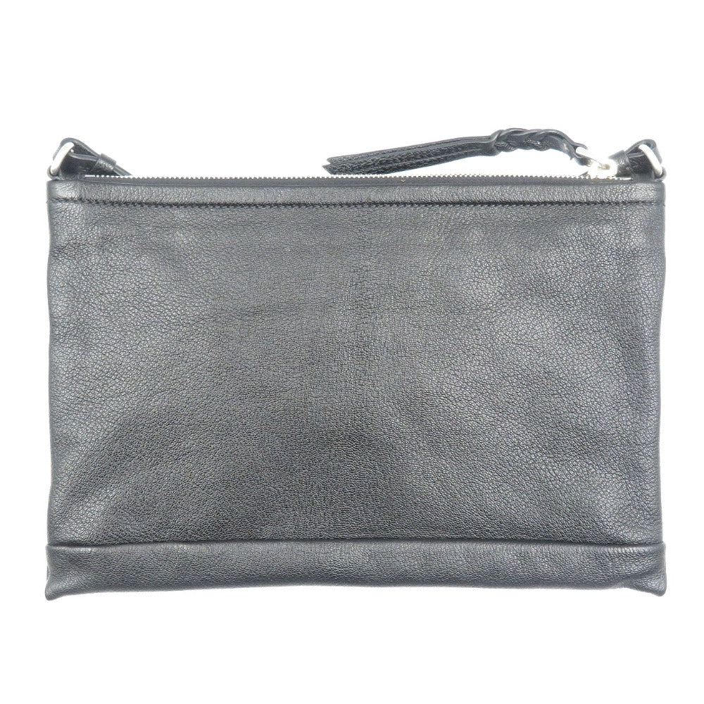 MIUMIU Shoulder Bag 5BH200 leather black Women Used Authentic
