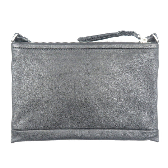 MIUMIU Shoulder Bag 5BH200 leather black Women Used Authentic