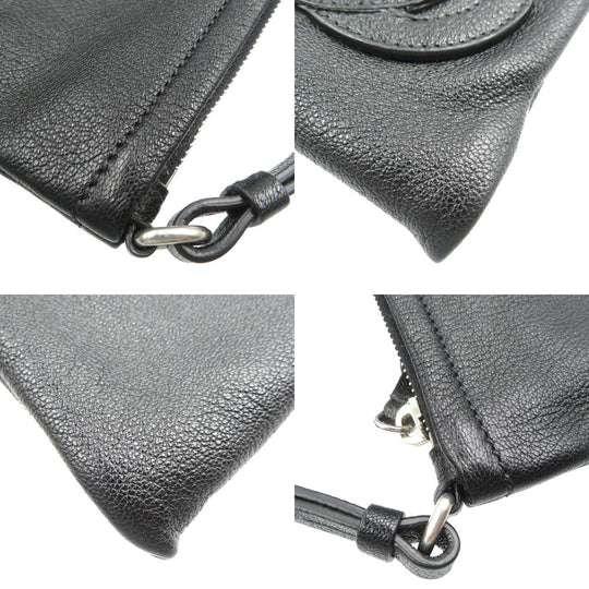 MIUMIU Shoulder Bag 5BH200 leather black Women Used Authentic