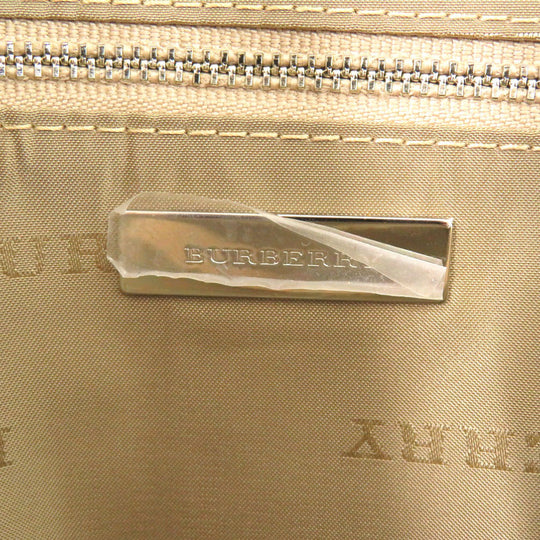 BURBERRY Handbag Canvas, Leather beige Women Used Authentic