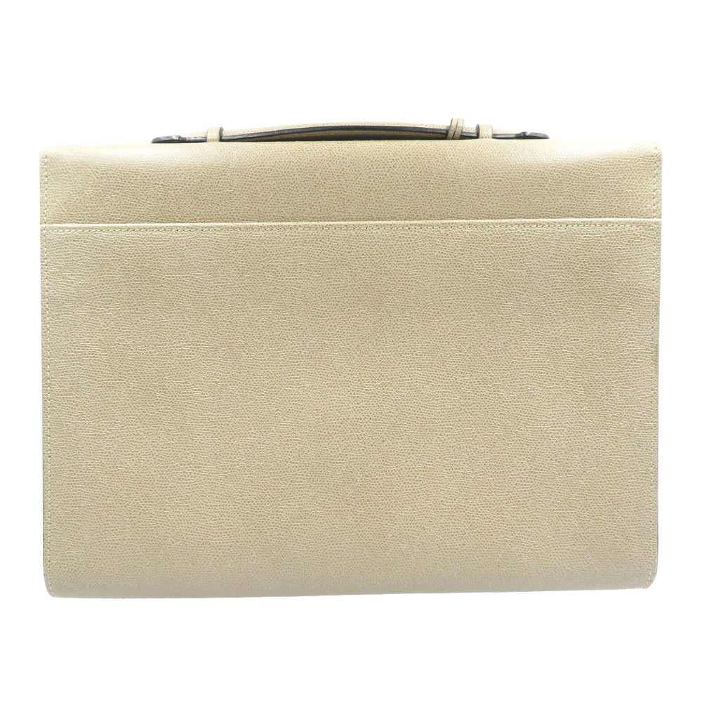 Valextra Business bag leather beige slim portfolio mens Used Authentic