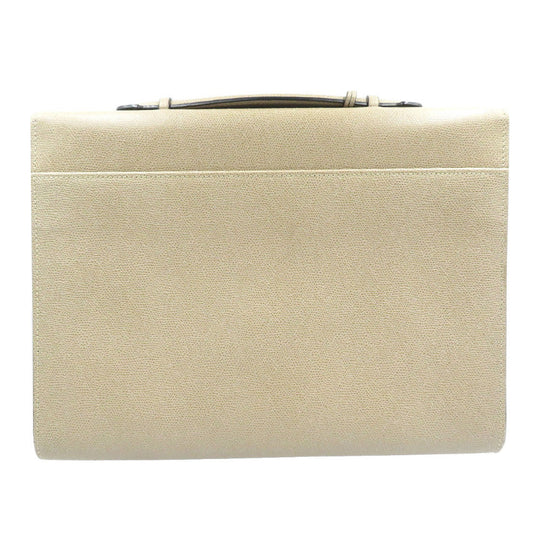 Valextra Business bag leather beige slim portfolio mens Used Authentic