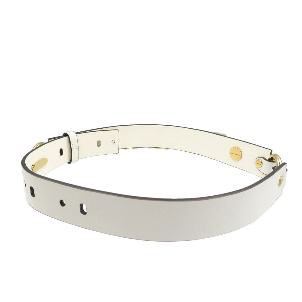 FENDI belt 8C0662 Leather, Metal white Women 65/26 Used Authentic