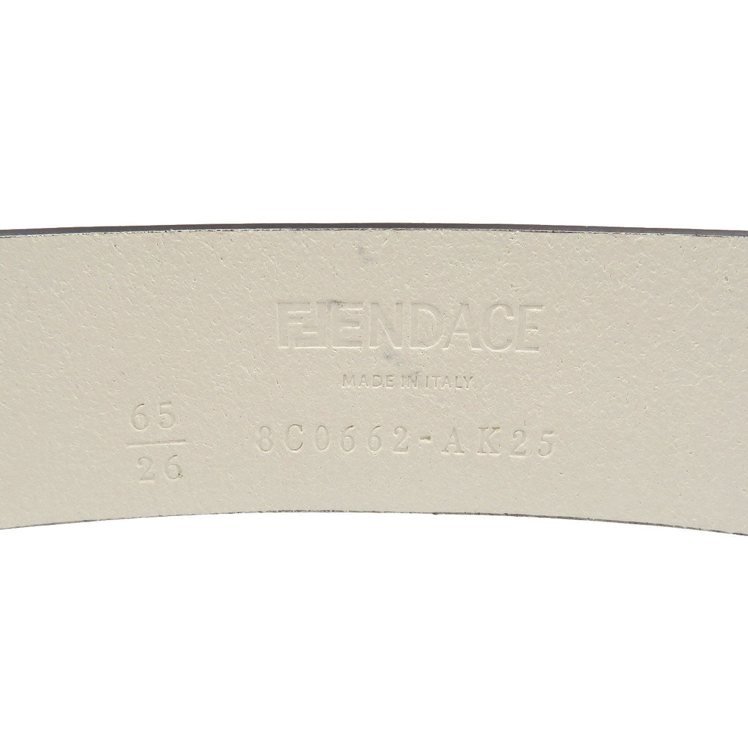 FENDI belt 8C0662 Leather, Metal white Women 65/26 Used Authentic