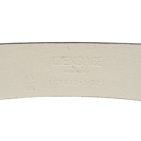 FENDI belt 8C0662 Leather, Metal white Women 65/26 Used Authentic