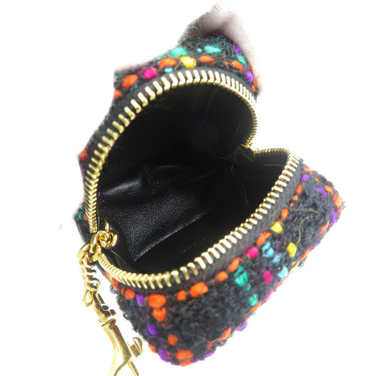 SAINT LAURENT PARIS Coin case 669964 Tweed, Leather black Women Used Authentic