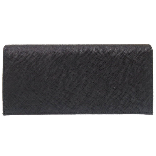 PRADA Long Wallet Purse 2MV836 leather black mens Used Authentic