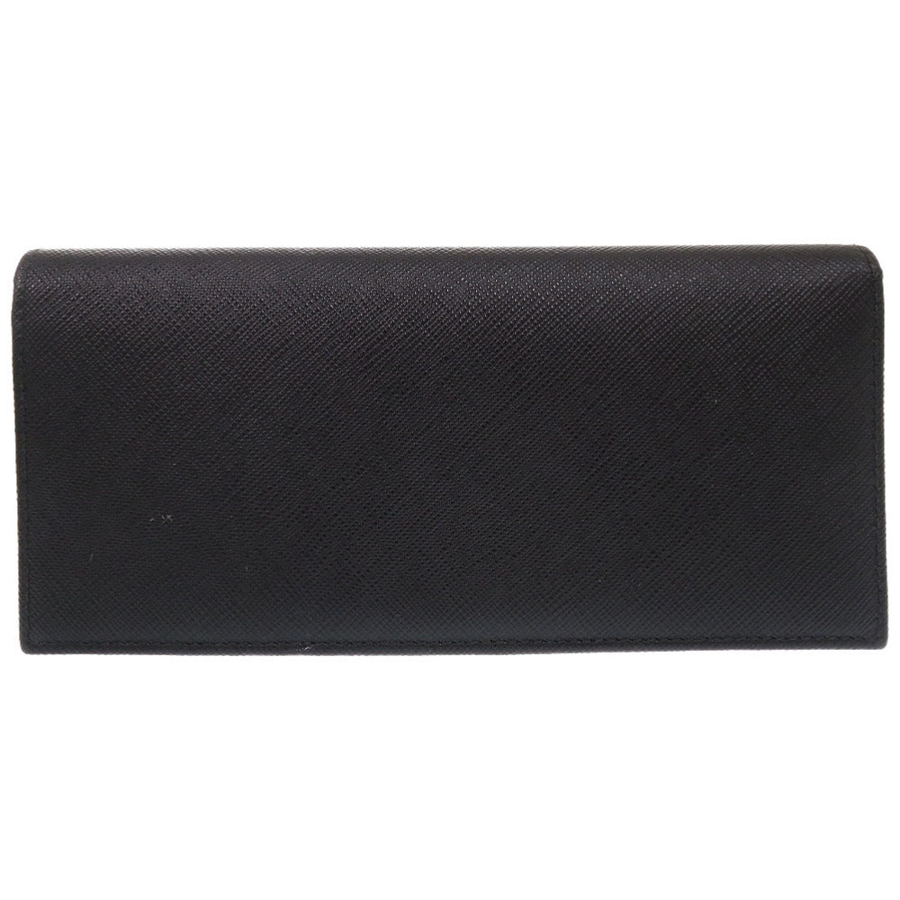 PRADA Long Wallet Purse 2MV836 leather black mens Used Authentic