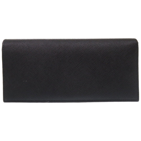 PRADA Long Wallet Purse 2MV836 leather black mens Used Authentic