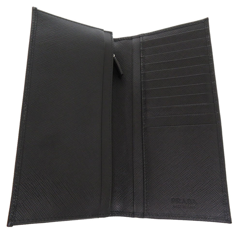 PRADA Long Wallet Purse 2MV836 leather black mens Used Authentic