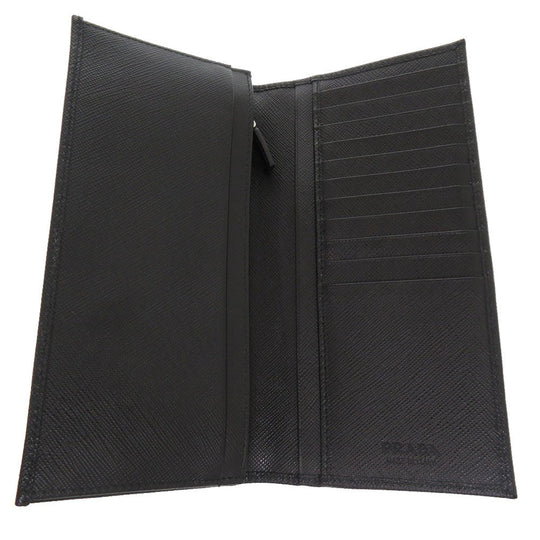 PRADA Long Wallet Purse 2MV836 leather black mens Used Authentic