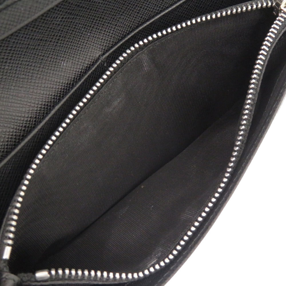 PRADA Long Wallet Purse 2MV836 leather black mens Used Authentic