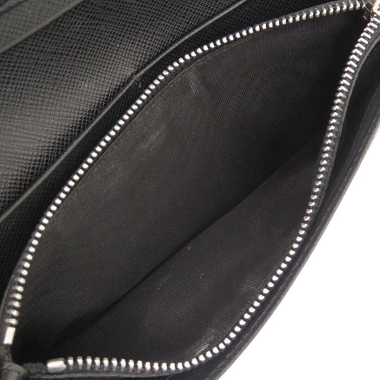PRADA Long Wallet Purse 2MV836 leather black mens Used Authentic
