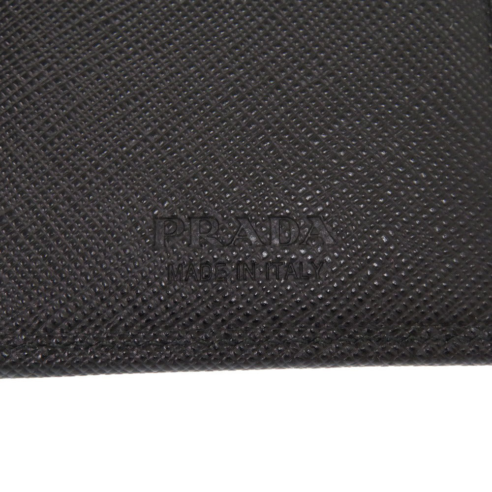 PRADA Long Wallet Purse 2MV836 leather black mens Used Authentic