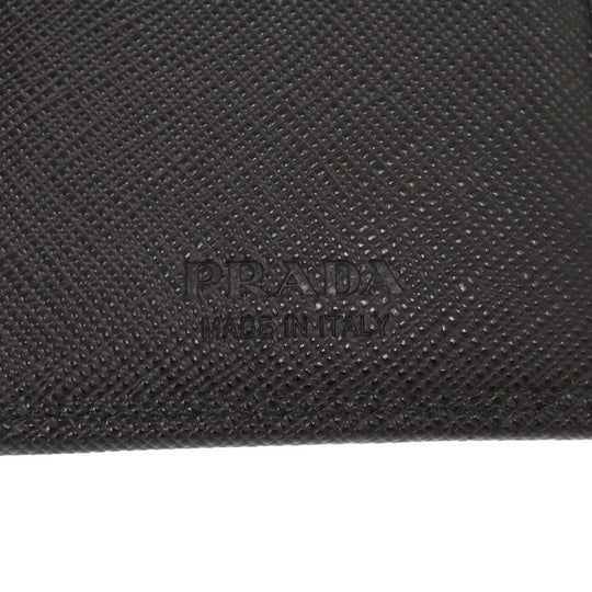 PRADA Long Wallet Purse 2MV836 leather black mens Used Authentic