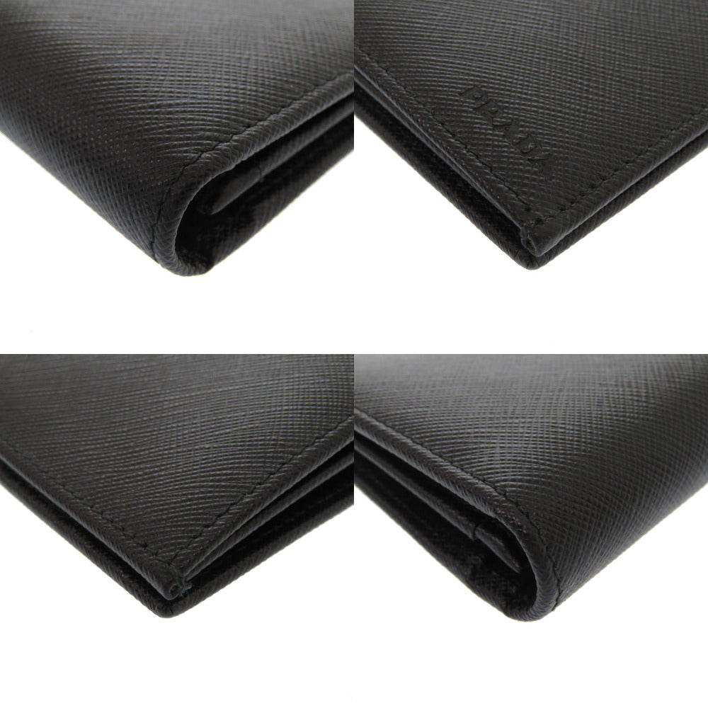 PRADA Long Wallet Purse 2MV836 leather black mens Used Authentic