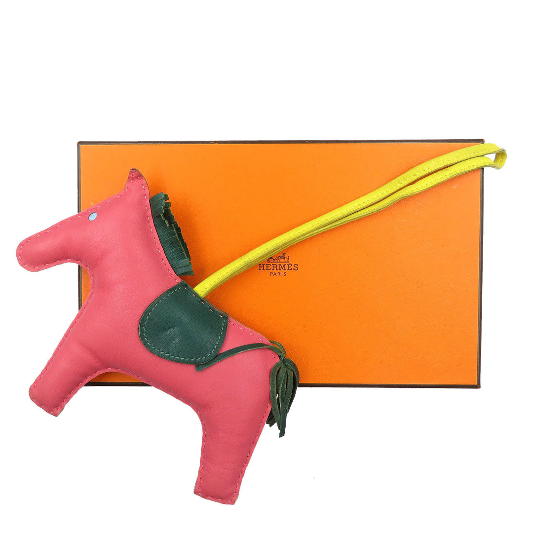 HERMES key ring Anyo Miro Rose azare Rodeo GM Women Used Authentic