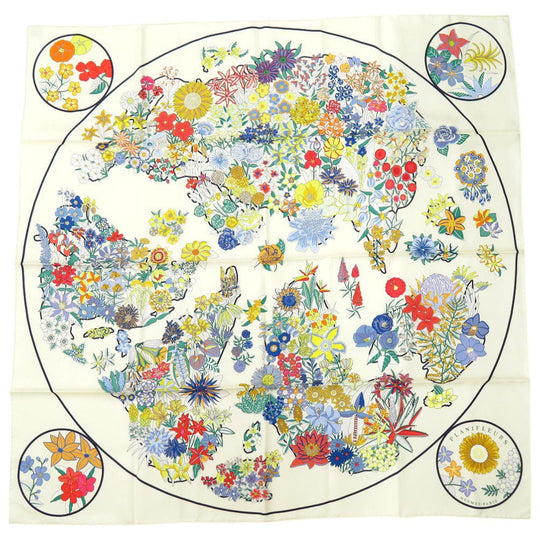HERMES scarf silk multicolor PLANIFLEURS Planifleur Carre90