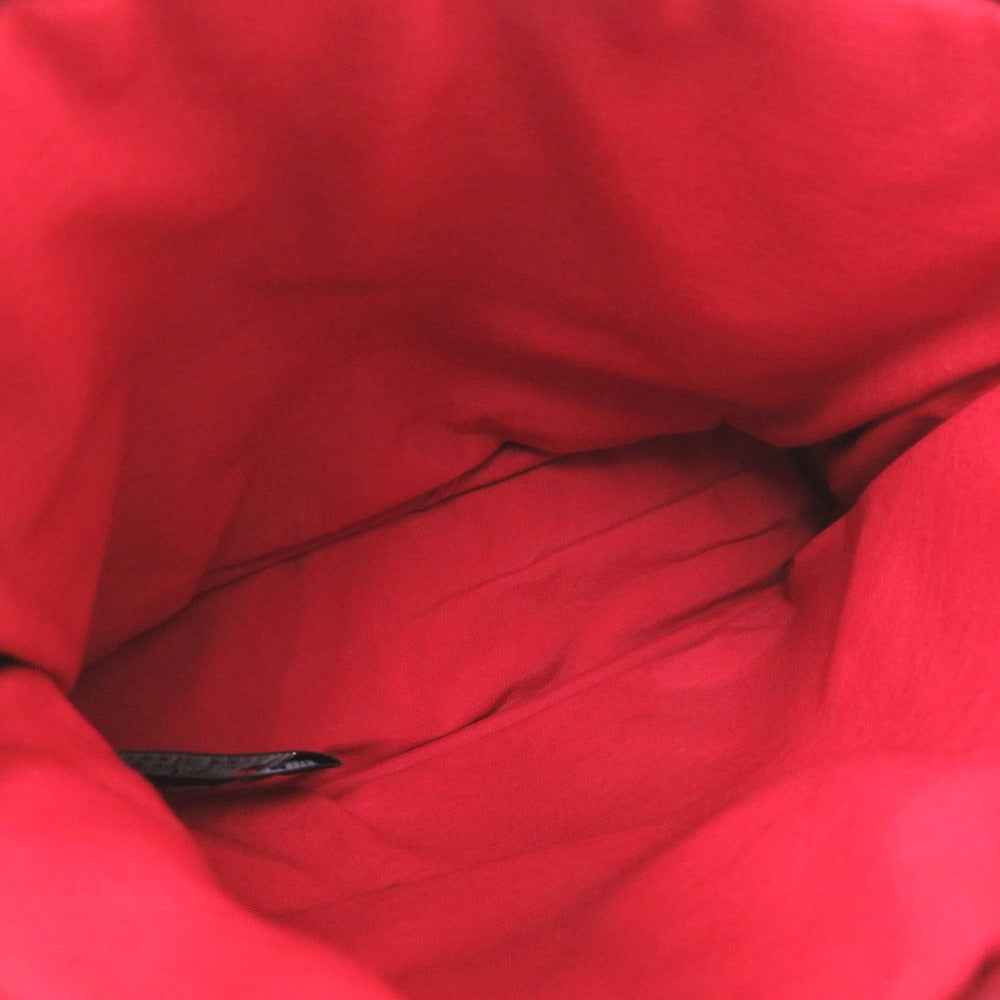 HERMES Pouch canvas Red Bored pouch 20 Women Used Authentic