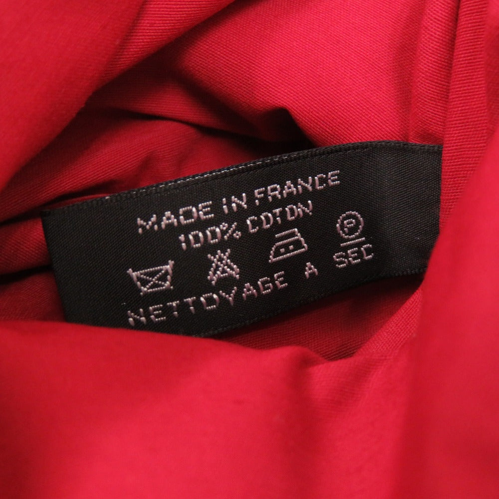 HERMES Pouch canvas Red Bored pouch 20 Women Used Authentic