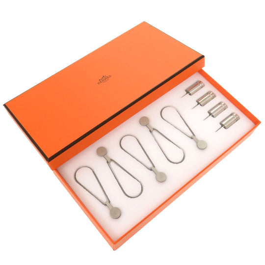 HERMES Other miscellaneous goods brass Silver Hanging set Serie scarf holder FIXATION CARRE BOITIER unisex(Unisex) Used Authentic