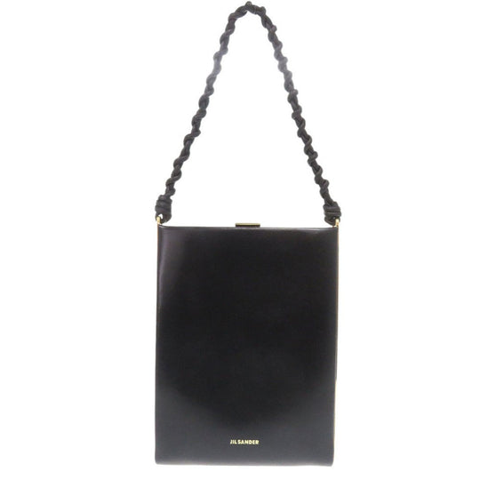JIL SANDER Handbag leather black Women Used Authentic