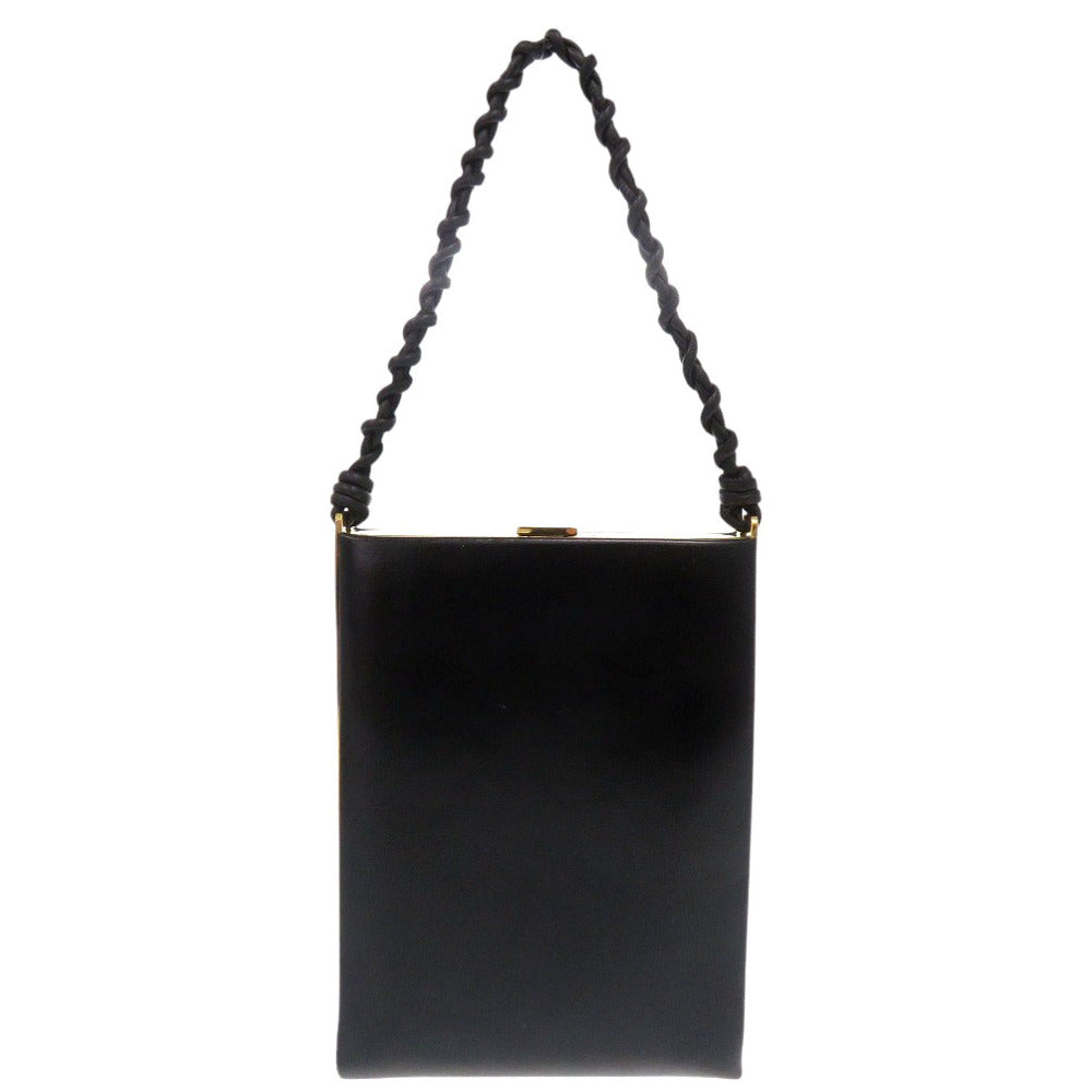 JIL SANDER Handbag leather black Women Used Authentic