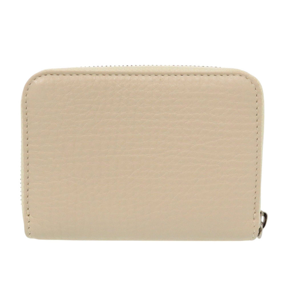 BVLGARI Coin case leather beige Leoni Women Used Authentic