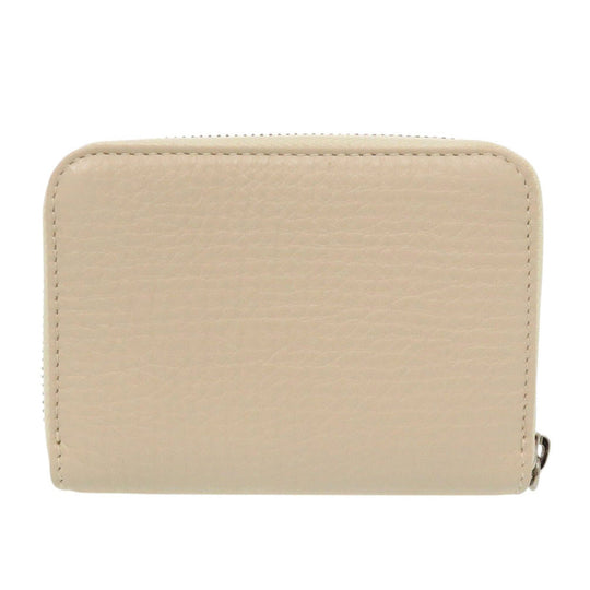 BVLGARI Coin case leather beige Leoni Women Used Authentic