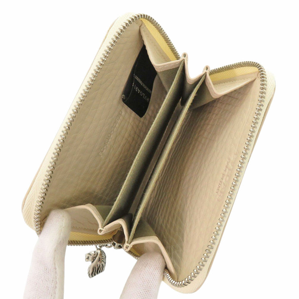 BVLGARI Coin case leather beige Leoni Women Used Authentic