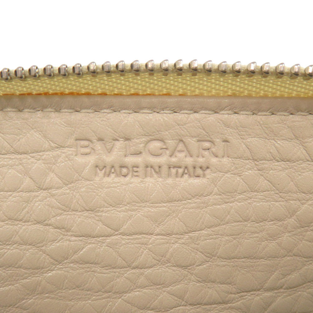 BVLGARI Coin case leather beige Leoni Women Used Authentic