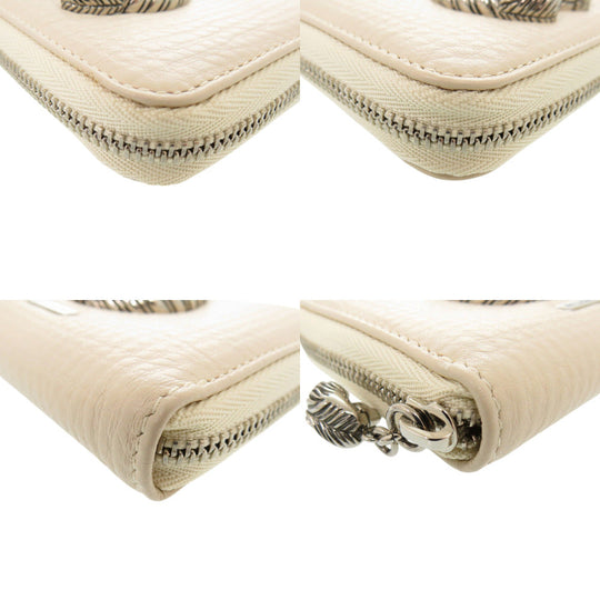 BVLGARI Coin case leather beige Leoni Women Used Authentic