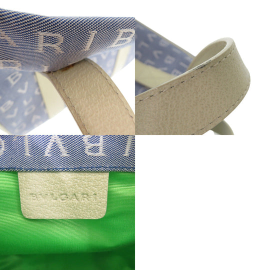 BVLGARI Tote Bag canvas blue Logo Mania Mini Tote Bag Women Used Authentic