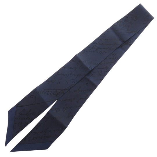 Berluti scarf silk Navy Scritto Bag Scarf