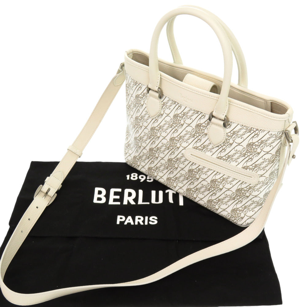Berluti Briefcase Leather, PVC white Twojours XS mens(Unisex) Used Authentic