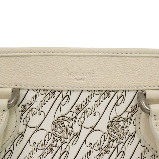 Berluti Briefcase Leather, PVC white Twojours XS mens(Unisex) Used Authentic