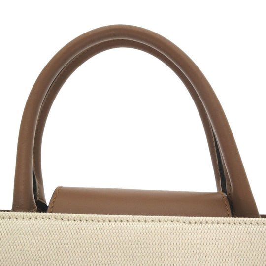 JIMMY CHOO Tote Bag Canvas, Leather beige Avenue M Women Used Authentic