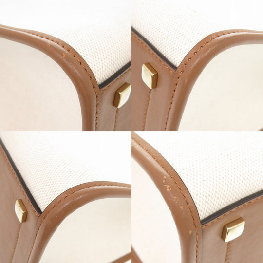 JIMMY CHOO Tote Bag Canvas, Leather beige Avenue M Women Used Authentic