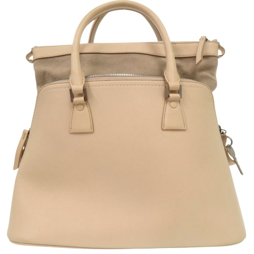 Maison Margiela Shoulder Bag S56WD0038 Grainy leather beige 2WAYShoulder Bag Tote Bag 5AC Women Used Authentic